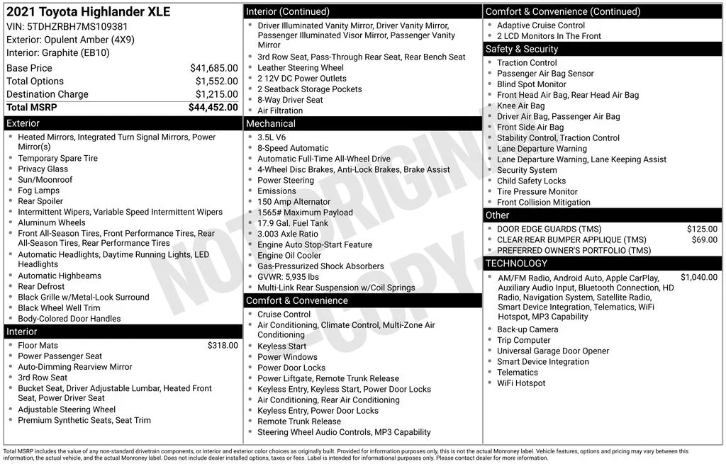 Used 2021 Brown Toyota XLE image 6