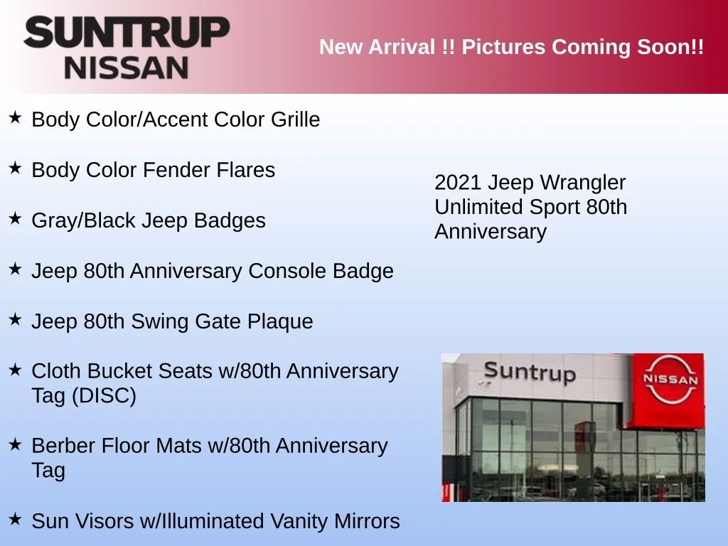 Used 2021 Red Jeep Unlimited Sport image 8