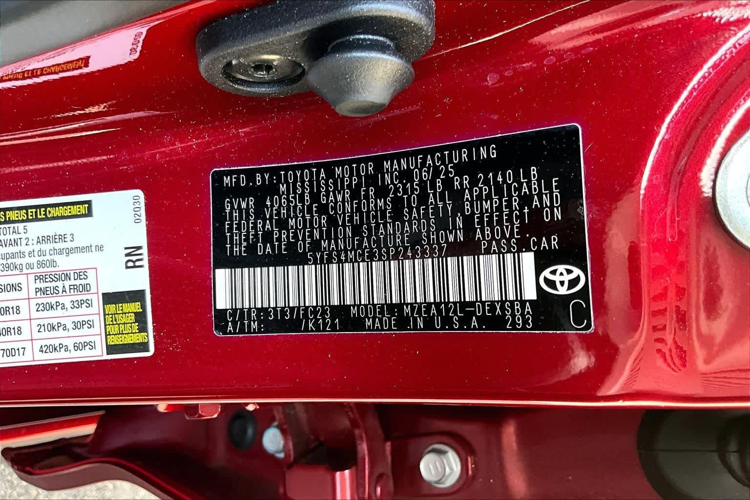 Used 2025 Ruby Flare Pearl Toyota SE image 34