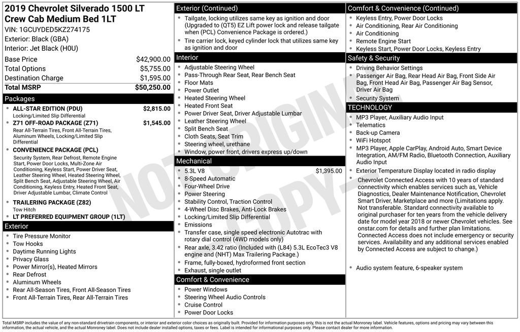 Used 2019 BLACK Chevrolet LT image 2