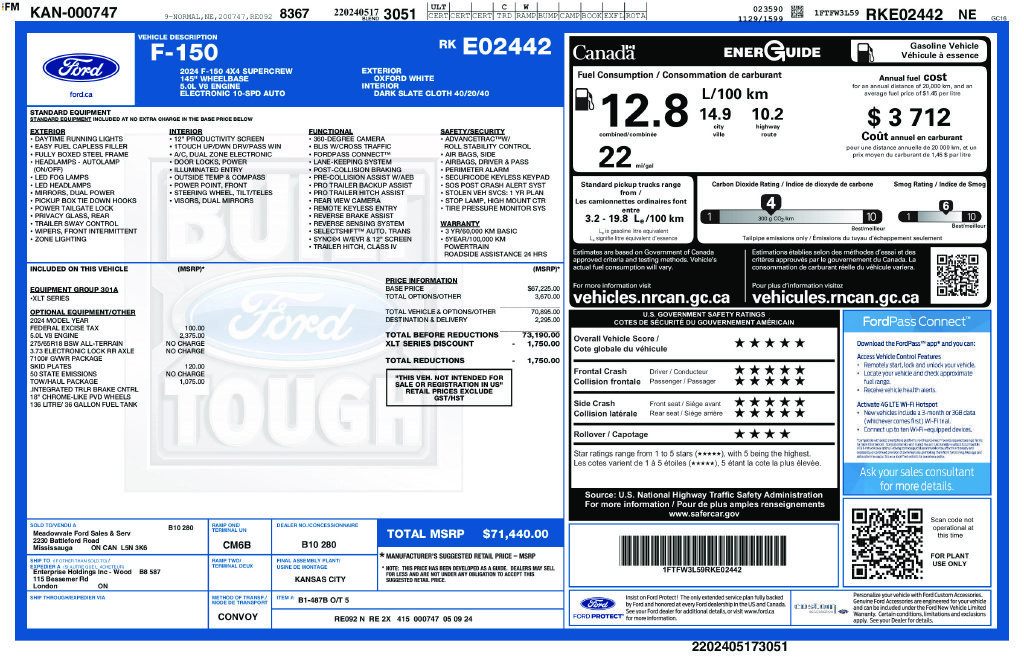 Used 2024 White Ford XLT image 2