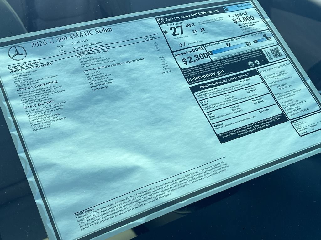 New 2026 Polar White Mercedes-Benz C 300 image 76
