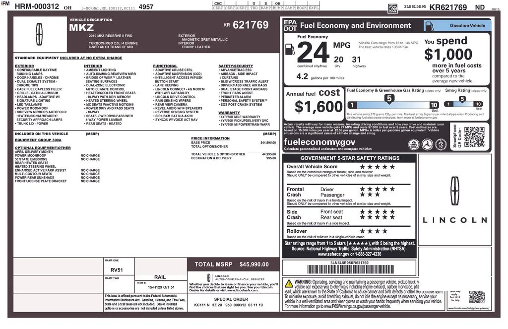 Used 2019 Magnetic Gray Metallic Lincoln Reserve image 6