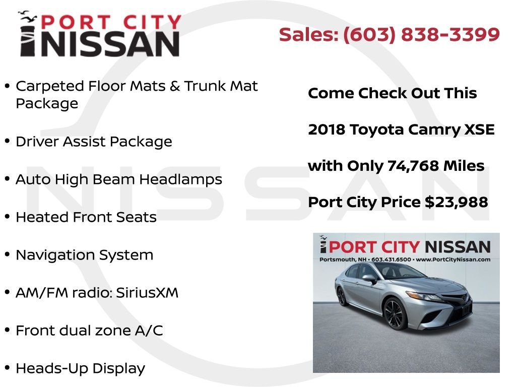 Used 2018 Celestial Silver Metallic Toyota XSE V6 w/panoramic roof & jbl audio image 4