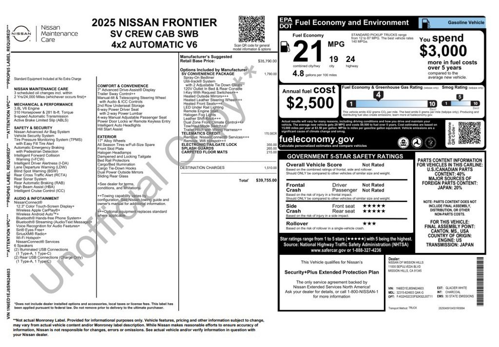 Used 2025 White Nissan SV image 3