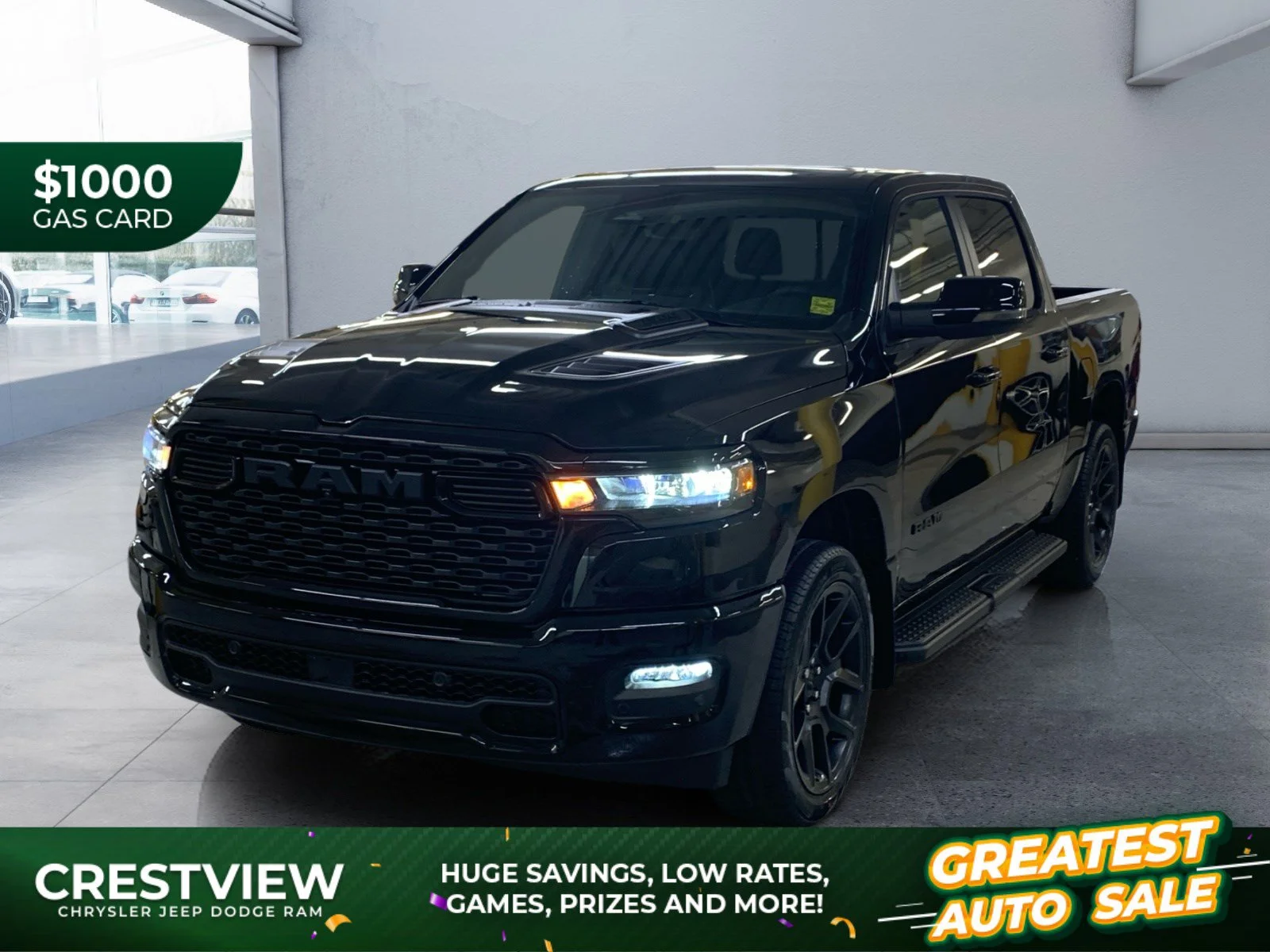 New 2026 Diamond Blk Crystal Pearl Ram Sport image 1