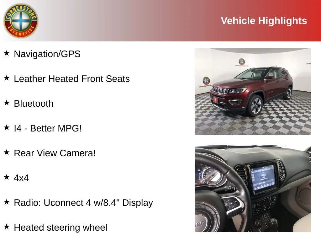Used 2020 Jeep Compass Limited with VIN 3C4NJDCB4LT235662 for sale in Elk River, Minnesota