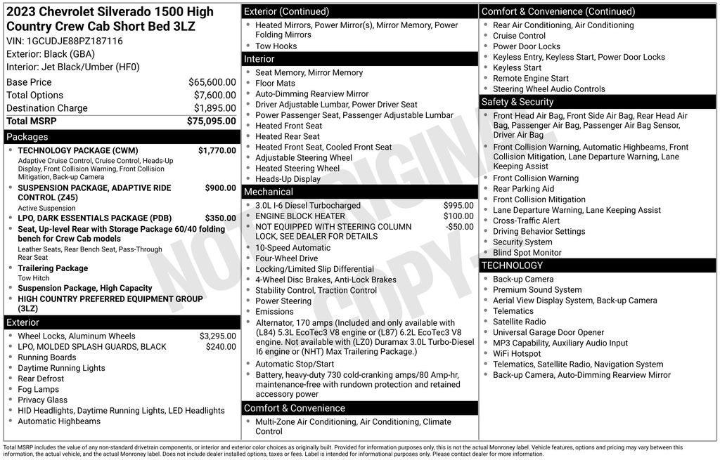 Used 2023 Black Chevrolet High Country image 9