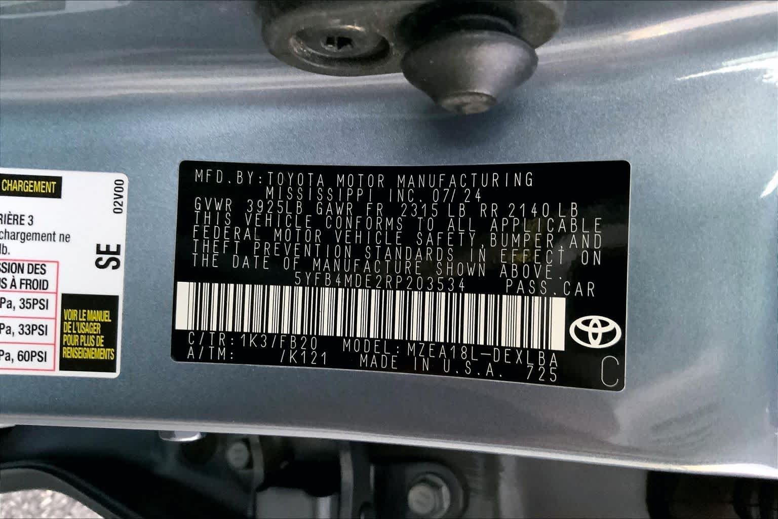 Used 2024 Celestite Toyota LE image 29