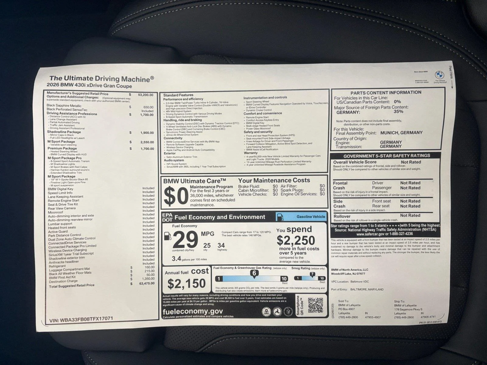 New 2026 Black Sapphire Metallic BMW 430i xDrive image 30