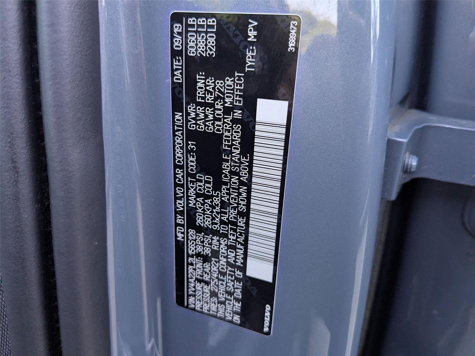 Used 2020 Thunder Grey Metallic Volvo Inscription image 51