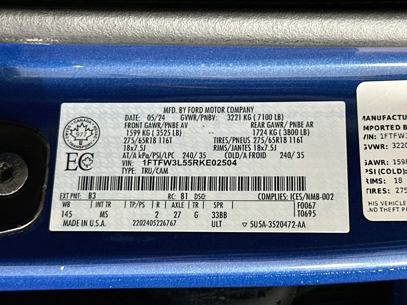 Used 2024 Atlas Blue Metallic Ford XLT image 31