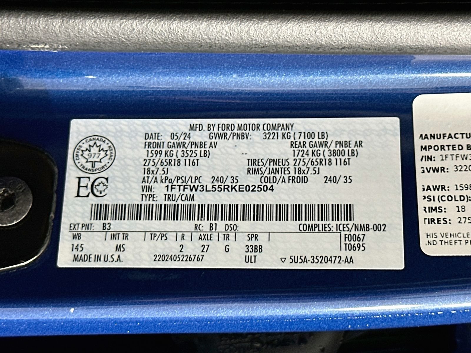 Used 2024 Atlas Blue Metallic Ford XLT image 31