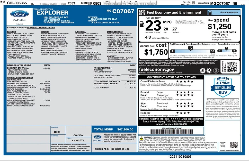 Used 2021 White Ford XLT image 4