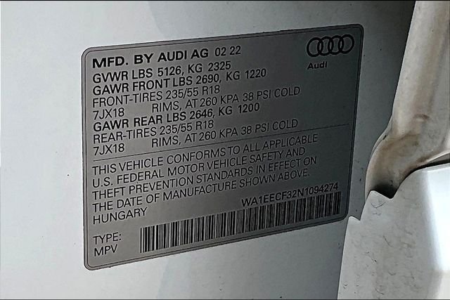 Used 2022 White Audi Premium Plus image 32