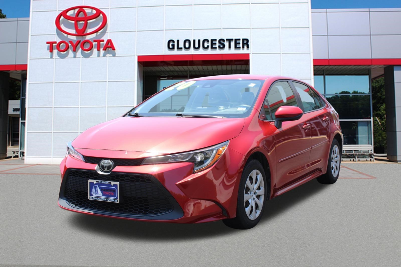 Used 2020 Barcelona Red Metallic Toyota LE image 1