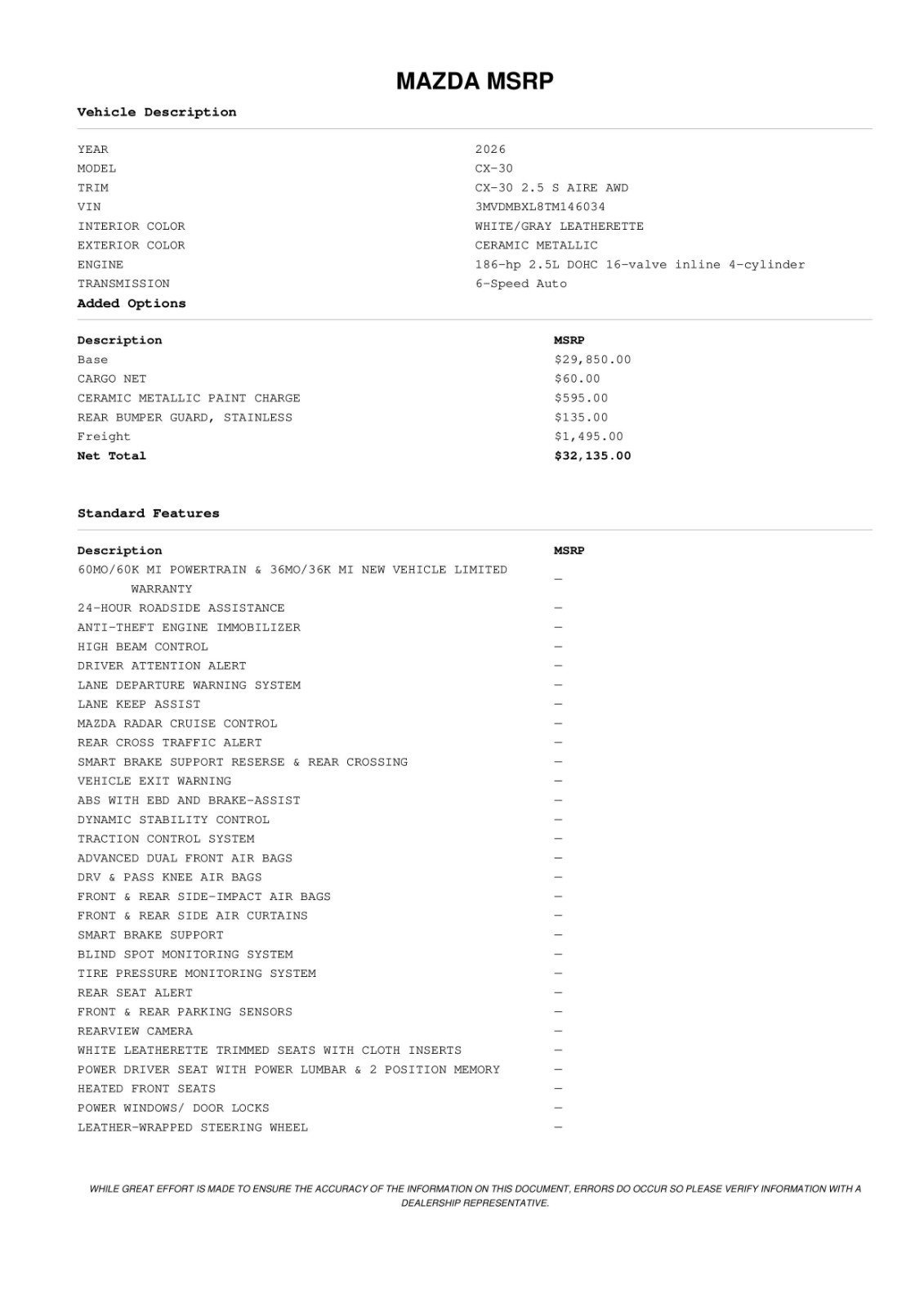 New 2026 Ceramic Metallic Mazda 2.5 S Aire Edition image 11