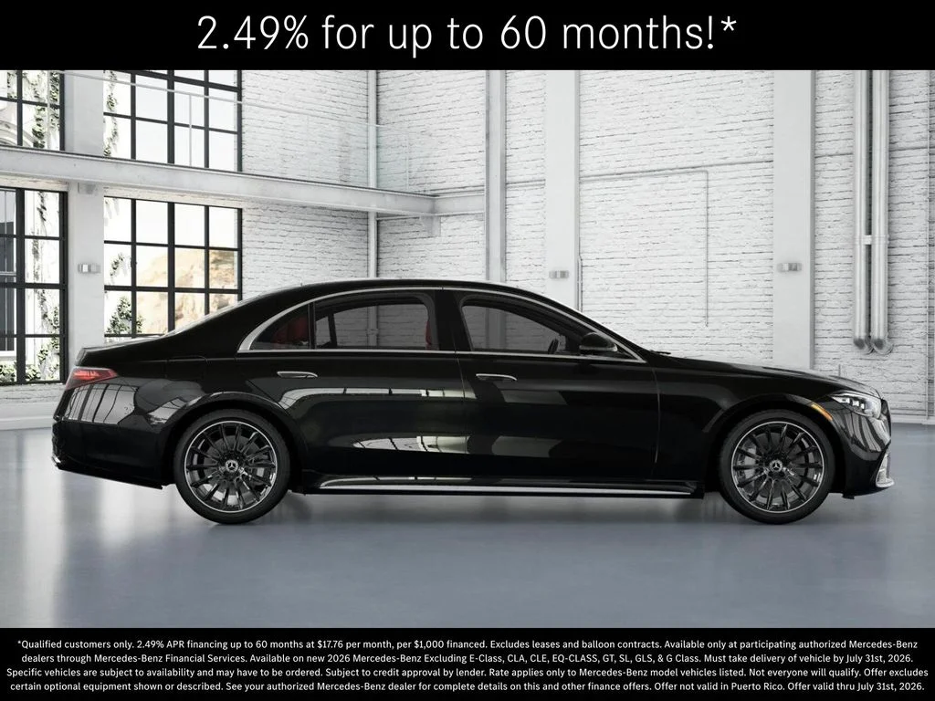 New 2026 Obsidian Black Metallic Mercedes-Benz S 580 image 2