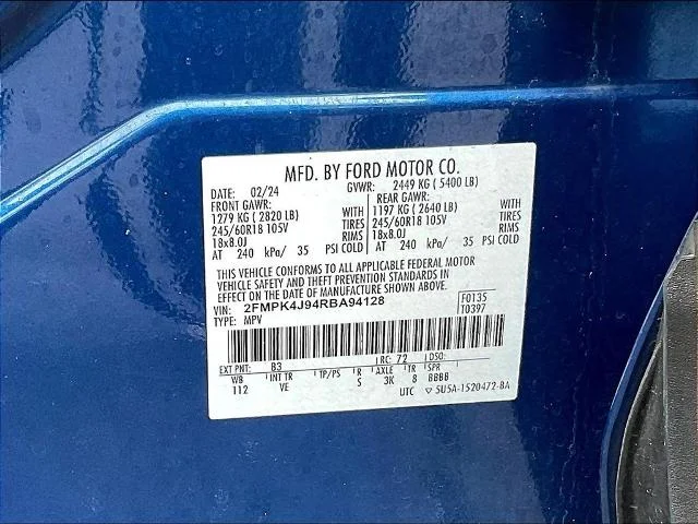 Certified Used 2024 Atlas Blue Metallic Ford SEL image 52