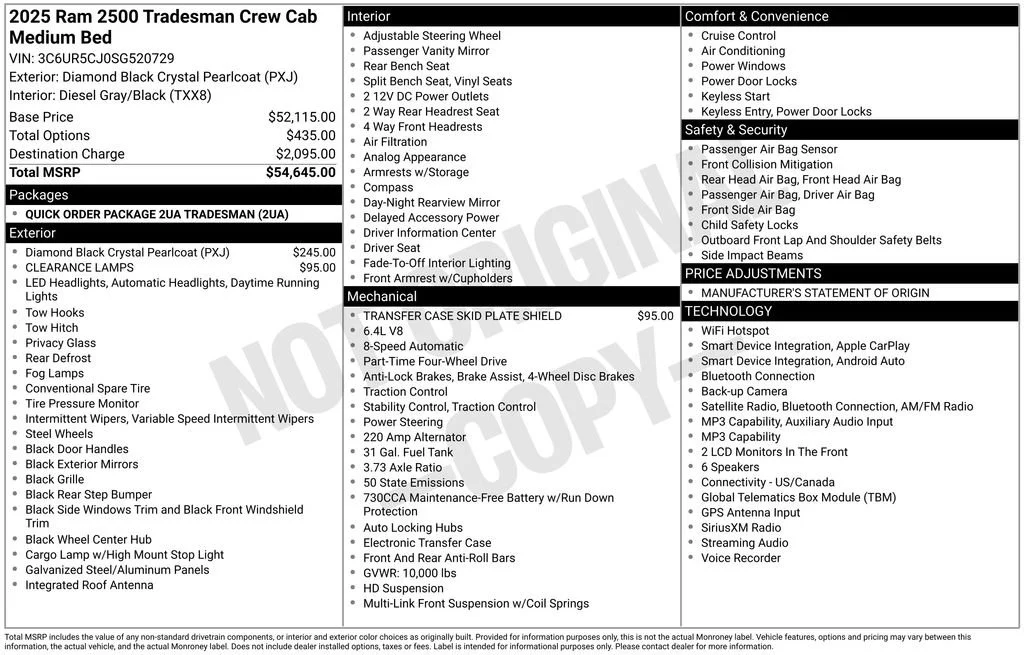 2025 RAM 2500 Tradesman 4X4 Crew Cab SWB's photo