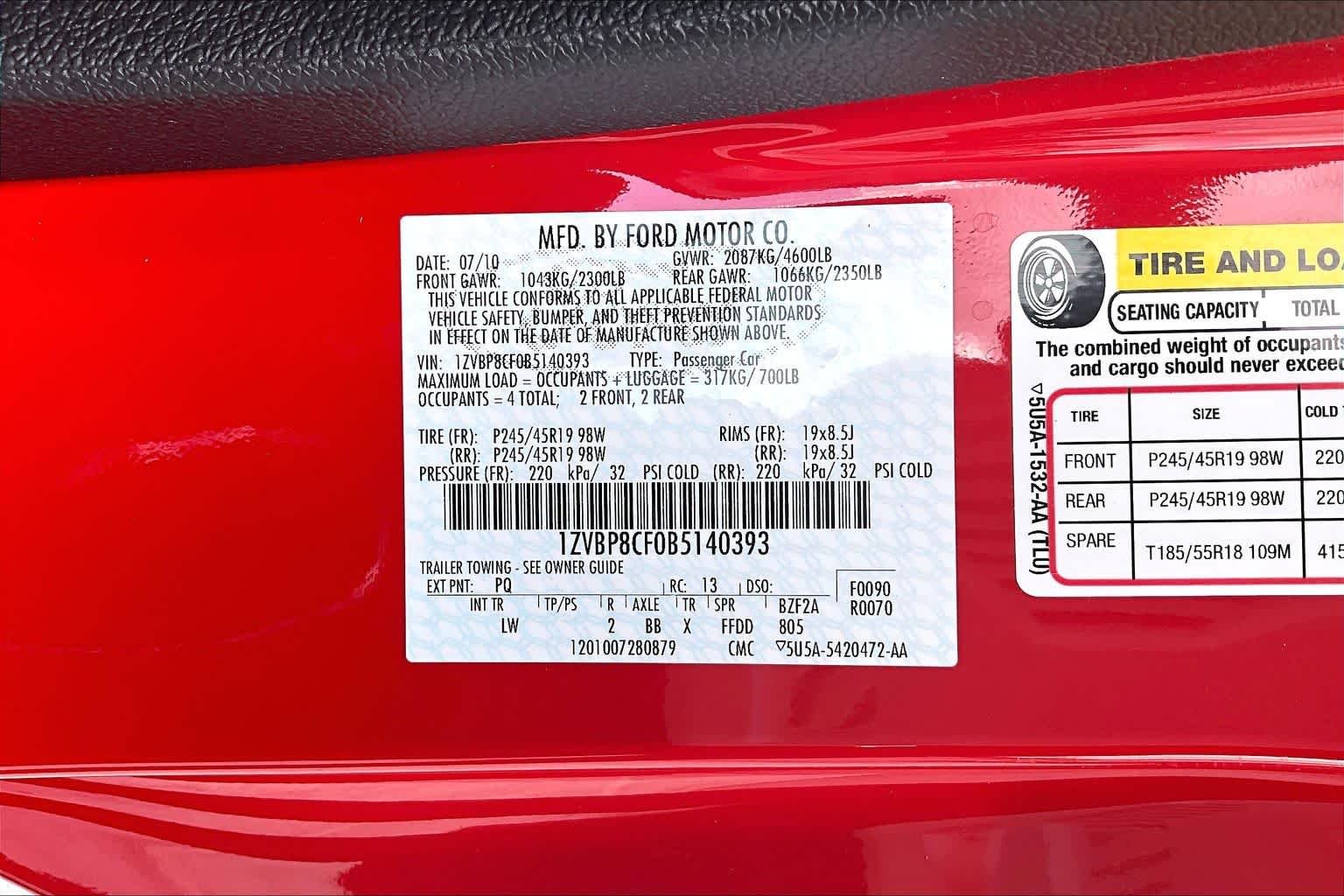 Used 2011 Race Red Ford GT Premium image 30