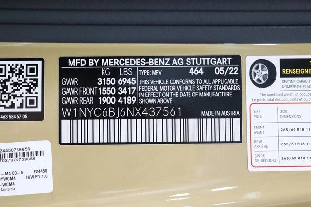 Used 2022 G manufaktur Desert Silver Metallic Mercedes-Benz G 550 image 35
