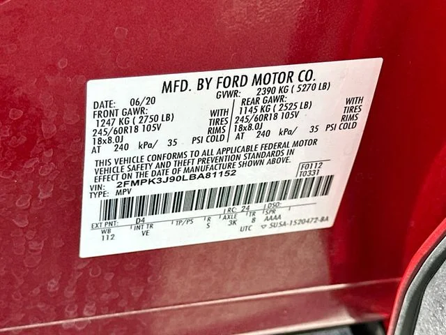 Used 2020 Red Ford SEL image 31