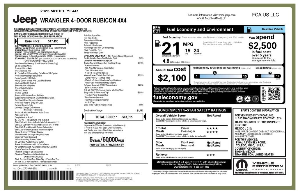 Certified Used 2023 Punkn Metallic Clearcoat Jeep Rubicon image 5