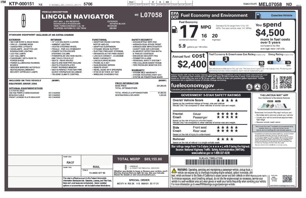 Used 2021 Black Lincoln Reserve image 45