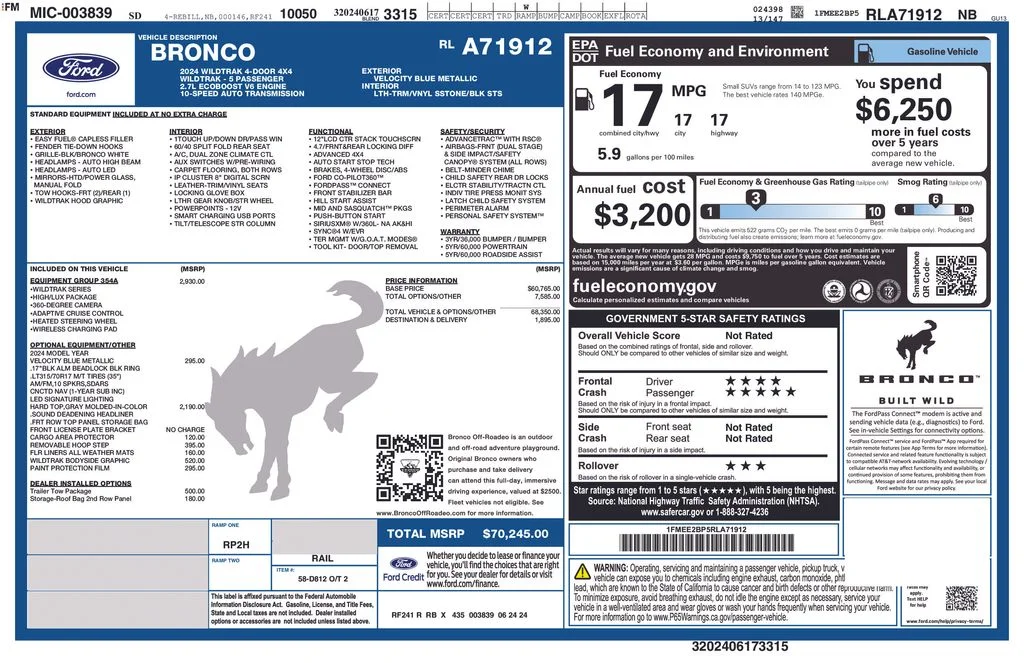 Used 2024 Blue Ford Wildtrak image 4