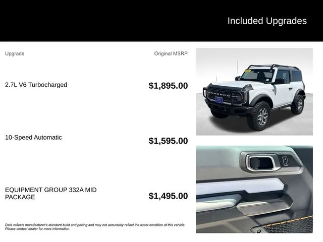 Used 2021 White Ford Badlands image 5