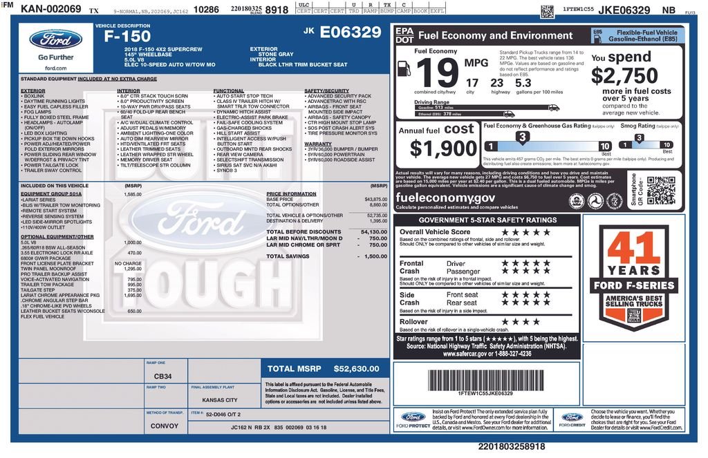 Used 2018 Stone Gray Ford Lariat image 44