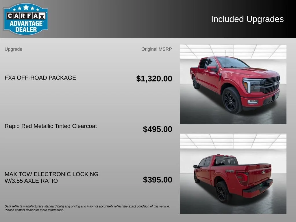 Used 2025 Red Ford Platinum image 3