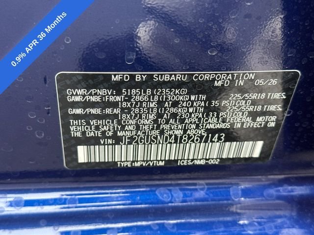 New 2026 SAPPHIRE BLUE PEARL Subaru Limited Hybrid image 38