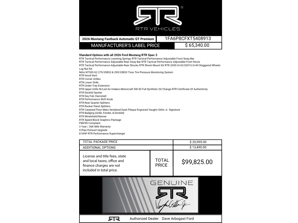 New 2026 White Ford GT RTR Spec3 image 35