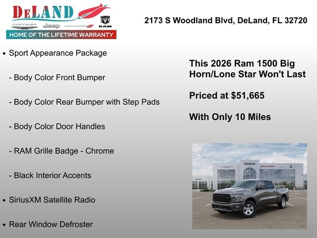 New 2026 Granite Crystal Metallic Clear-Coat Exterior Paint RAM Big Horn/Lone Star image 30