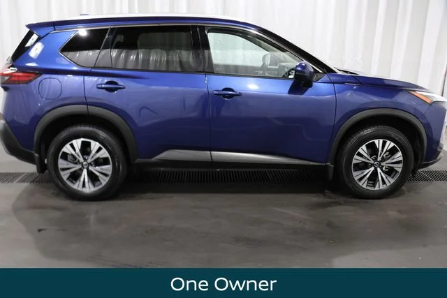Certified Used 2021 Blue Nissan SV image 2