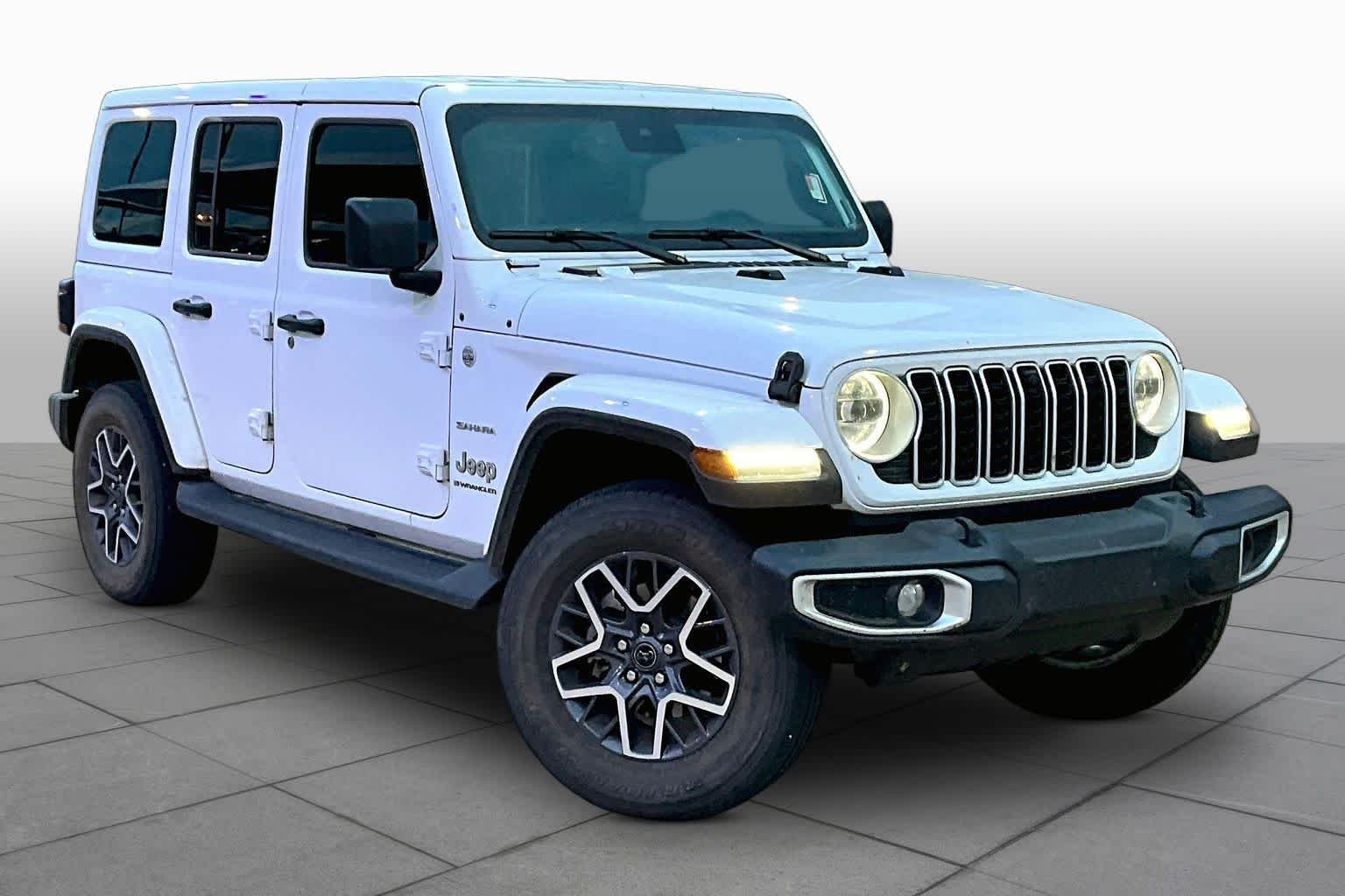 Used 2024 Bright White Clearcoat Jeep Sahara image 3