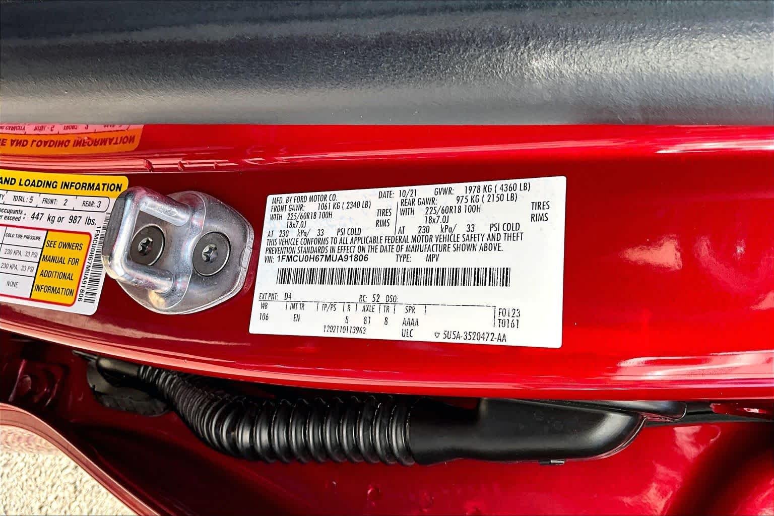 Used 2021 Rapid Red Metallic Tinted Clearcoat Ford SEL image 34