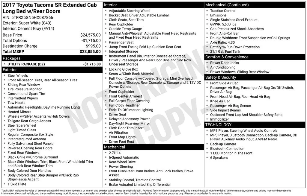 Certified Used 2017 White Toyota SR image 8