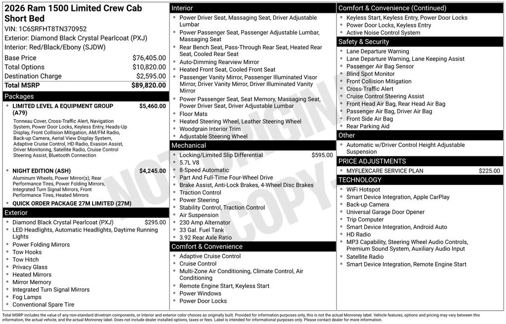 New 2026 Diamond Black Crystal Pearl-Coat Exterior Paint RAM Limited image 7