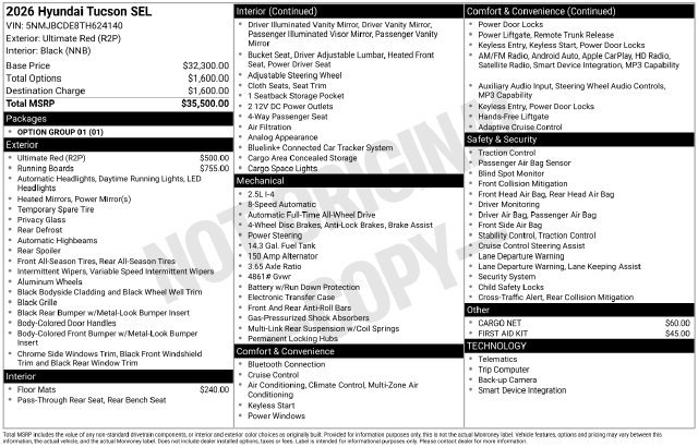Used 2026 Red Hyundai SEL image 12