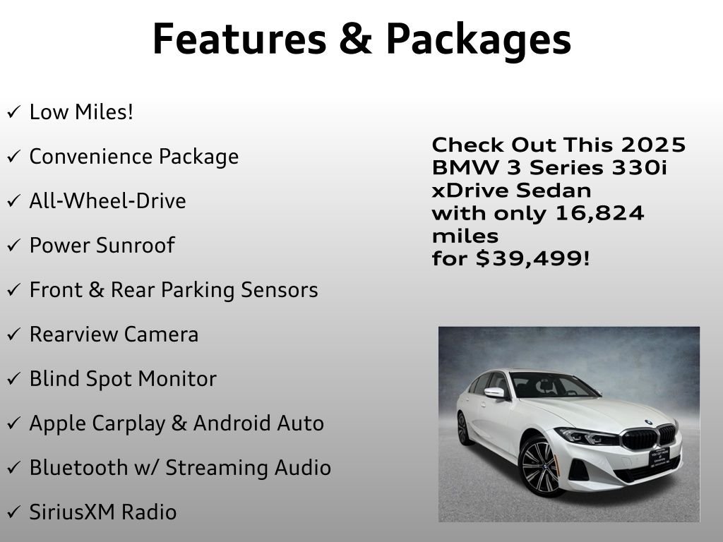 Used 2025 White Metallic BMW 330i xDrive image 4