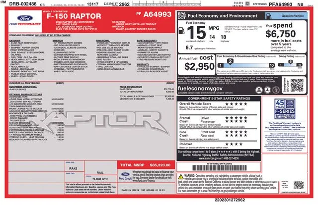 Certified Used 2023 Azure Gray Metallic Ford Raptor image 5
