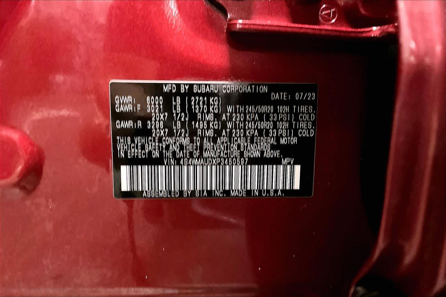 Used 2023 Crimson Red Pearl Subaru Limited image 37