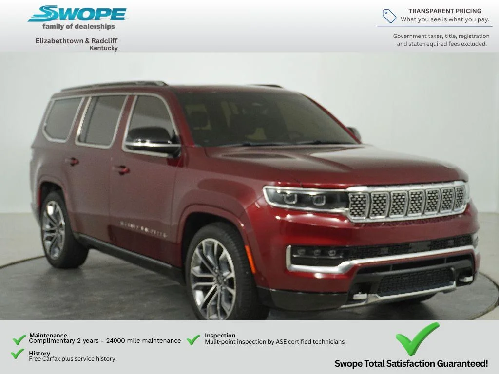 Used 2024 Velvet Red Pearlcoat Jeep Series III image 1