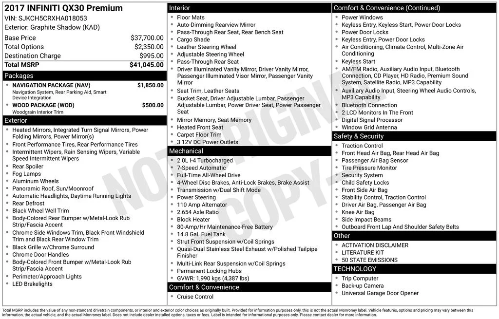 Used 2017 Graphite Shadow INFINITI Premium image 5