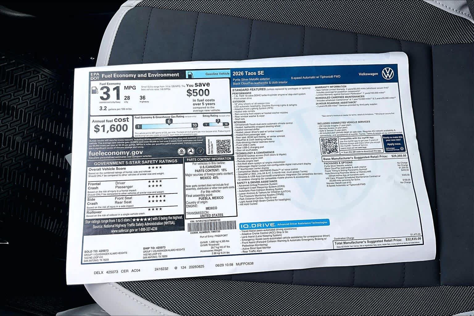 New 2026 Pyrite Silver Metallic Volkswagen 1.5T SE image 22