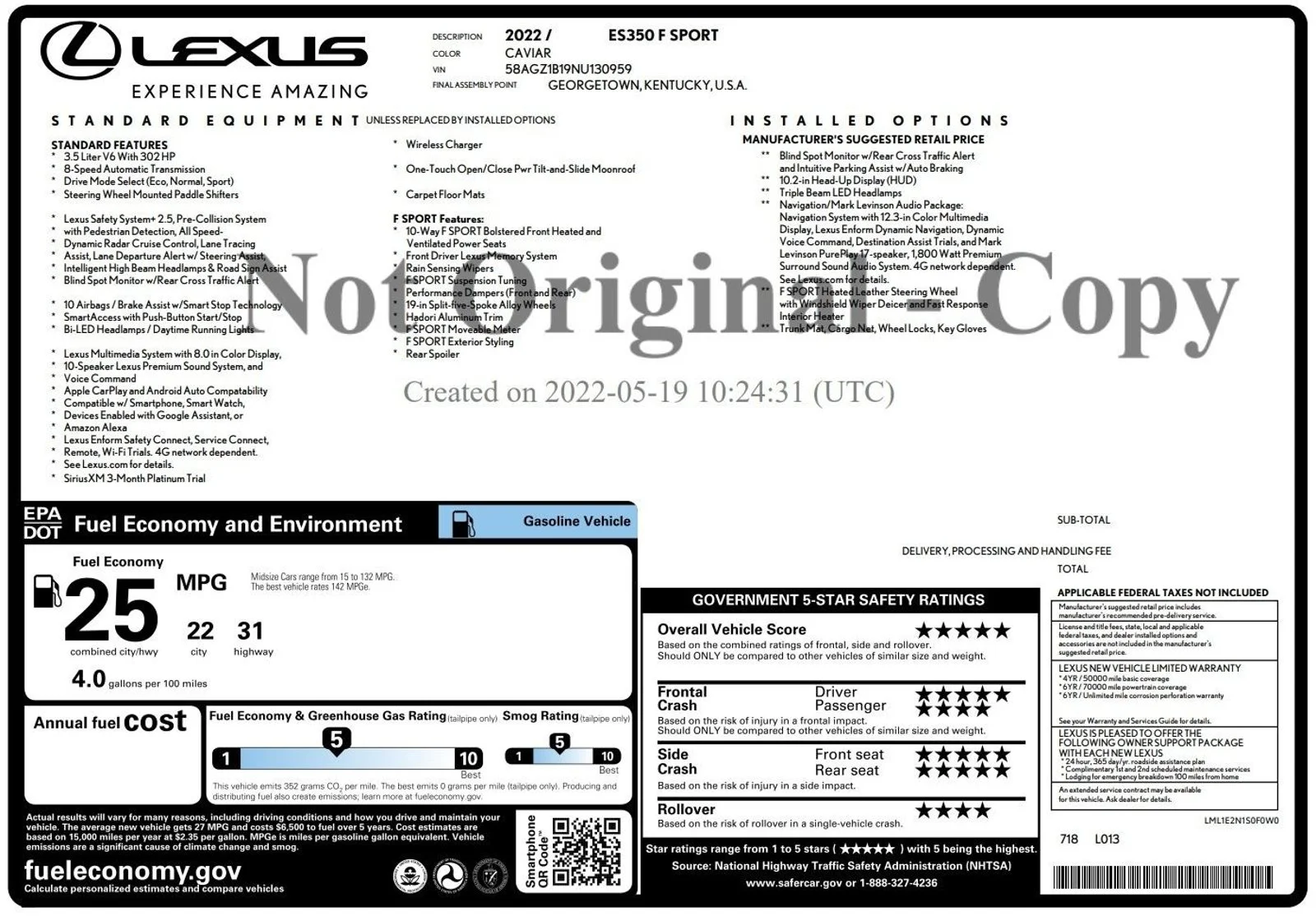 Certified Used 2022 Caviar Lexus F SPORT image 3