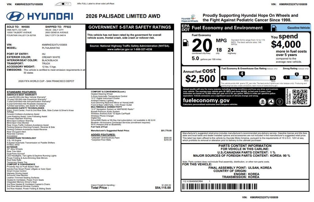 Certified Used 2026 White Hyundai Limited image 4